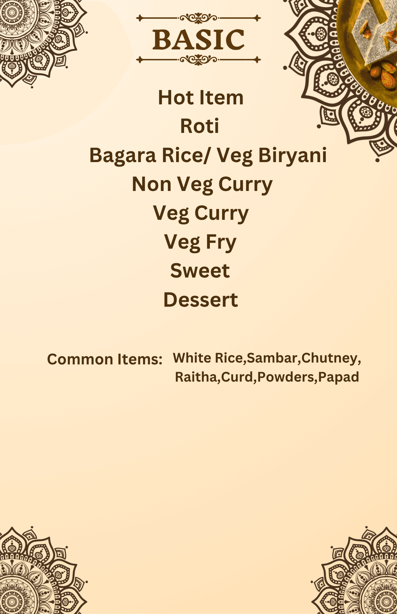 Basic Non-Veg Plate catering menu from Om Shree Foods & Caterers
